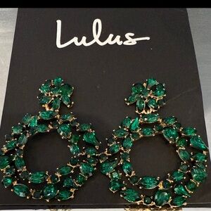 Lulu's Emerald Green Statement Earrings